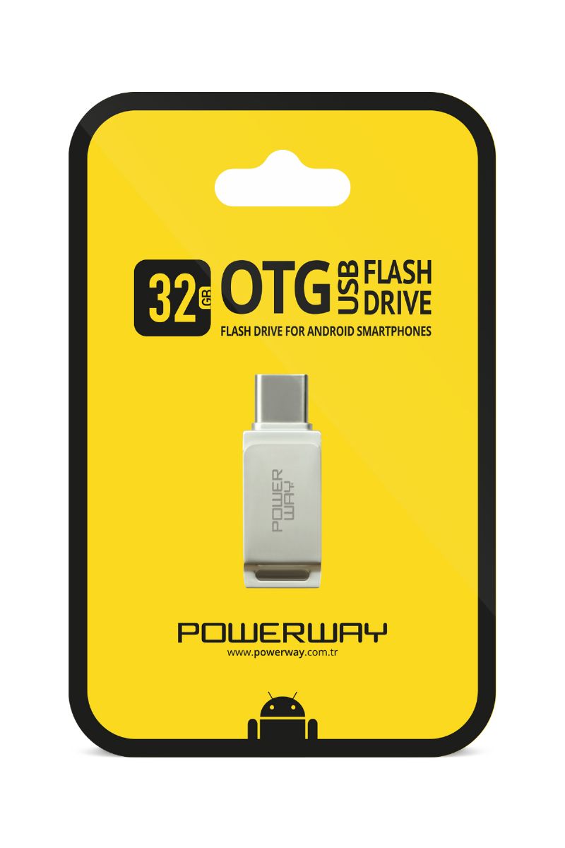 Powerway 32 GB OTG Flash Bellek Sari